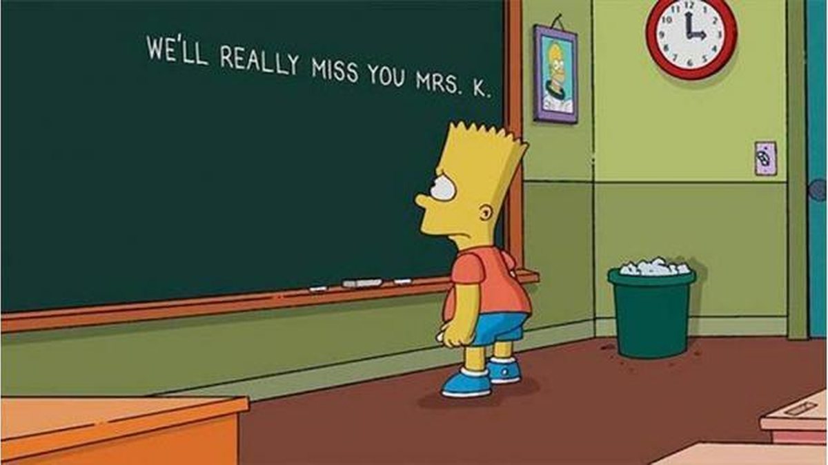 Imagem O adeus à Srta. Krabappel dos Simpsons
