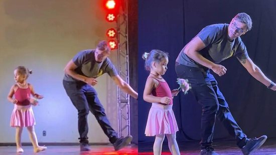 O pai dançou balé ao lado da filha - Divulgação/Balance Centro de Dança