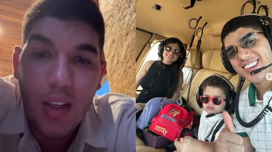 O cantor respondeu os fãs que o criticaram por deixar o filho mais novo na UTI para viajar - Foto: Reprodução/Instagram