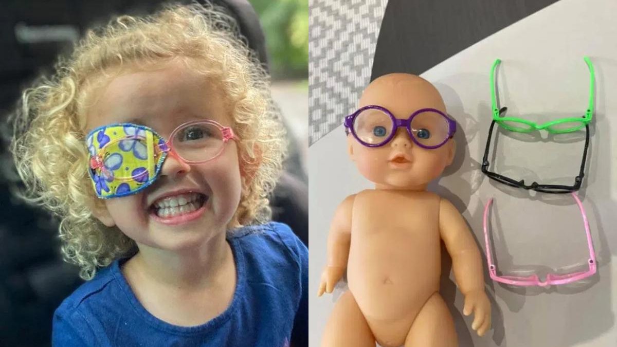Mãe encontra boneca que usa óculos para presentear a filha - Reprodução Facebook / The Sun