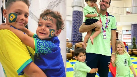 Imagem Filhos do hexa! Jogadores da seleção brasileira recebem crianças na Copa do Mundo no Catar