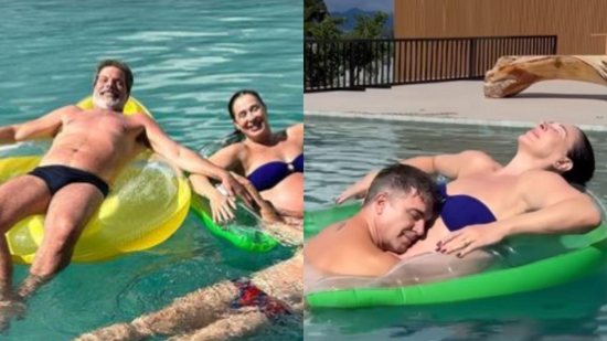 A atriz curtiu um dia de piscina com o marido - Reprodução/Instagram