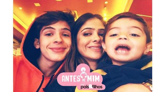 Naira Ávila com os filhos, João Guilherme e Pietro - reprodução/Instagram