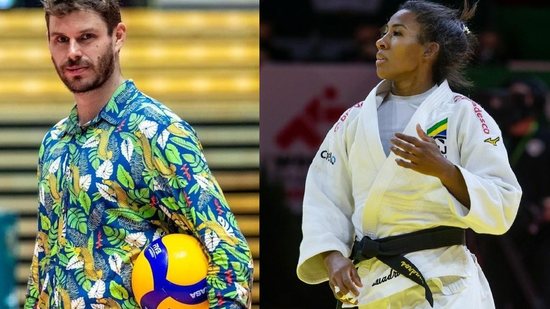 Bruninho, do vôlei, e Ketleyn Quadros, do judô foram escolhidos como porta-bandeiras do Brasil na abertura dos jogos olímpicos de Tóquio - reprodução/Instagram