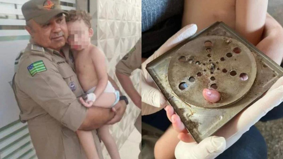 Caso aconteceu em Luziânia, no Entorno do Distrito Federal. Segundo a corporação, a criança tem 2 anos - Reprodução/ Corpo de Bombeiros de GO