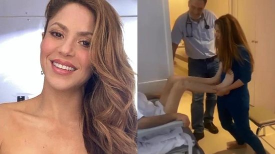Shakira enquanto ajudava o pai a realizar exercícios no ambiente de saúde - Reprodução/Instagram