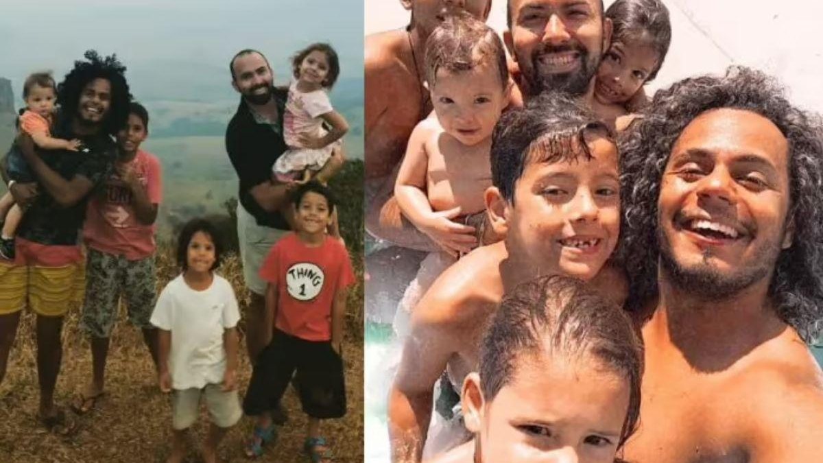 Jhonatan e Daniel adotaram os cinco irmãos que foram deixados em um orfanato em Rio Claro, São Paulo - Reprodução/Instagram @jhonatanwiliantan