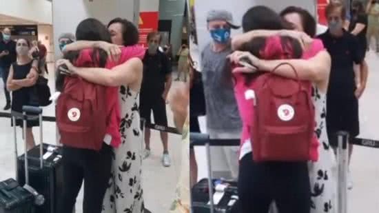 Claudia Raia reencontrando filha no aeroporto - Reprodução/Instagram @claudiaraia