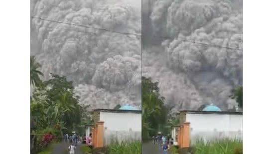 O vulcão Semeru causou uma morte e deixou outras pessoas feridas - reprodução/YouTube