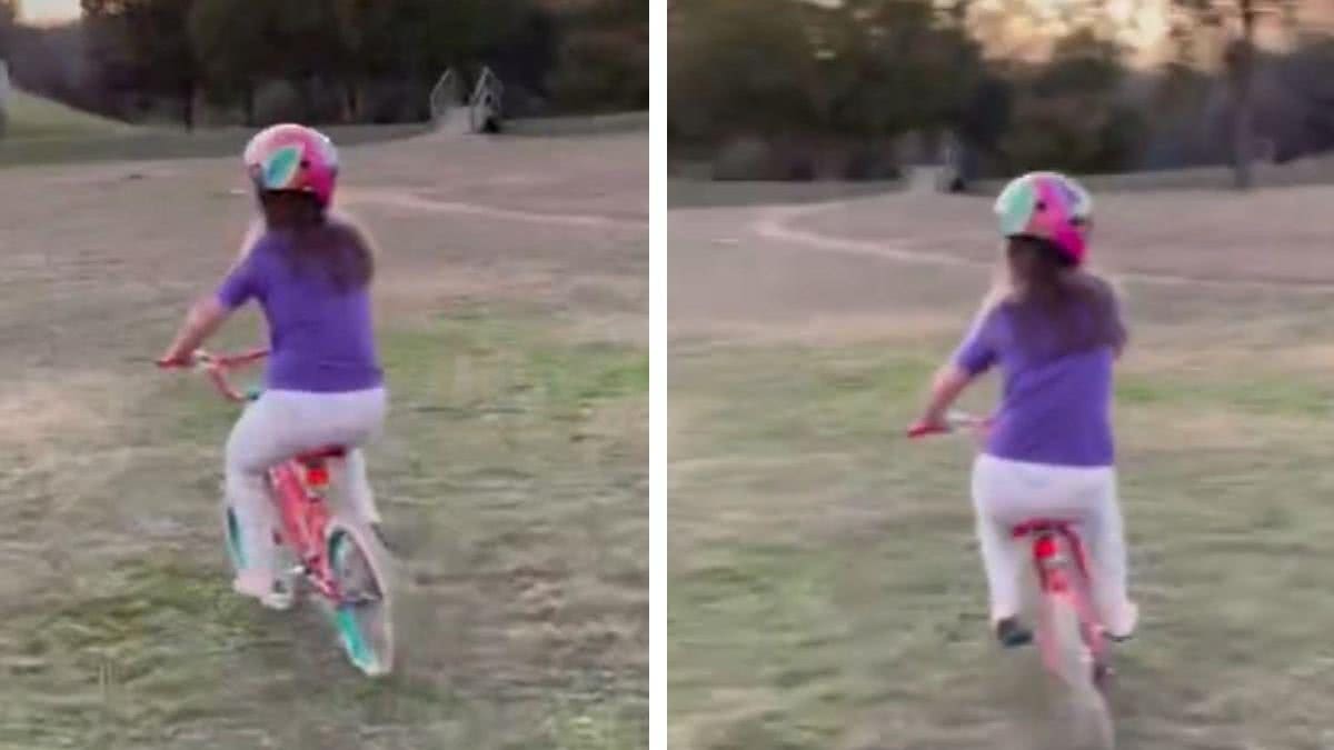 Menina com Down anda de bike pela 1ª vez sem rodinhas - Getty Images