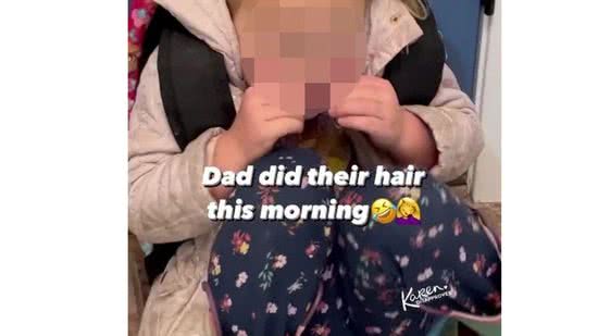 Mãe fica histérica ao ver penteado que o marido fez nas filhas - Reprodução/Tik Tok