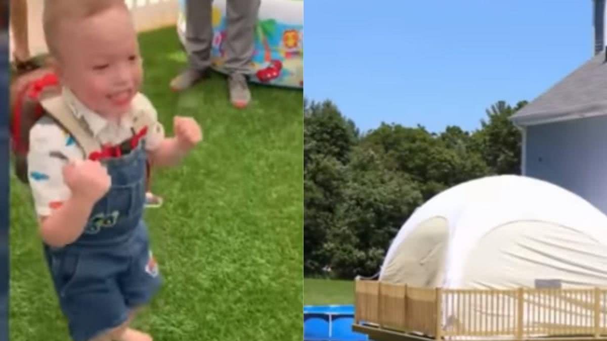 Brody amou poder sair de casa e brincar no quintal - reprodução/Youtube Inside Edition