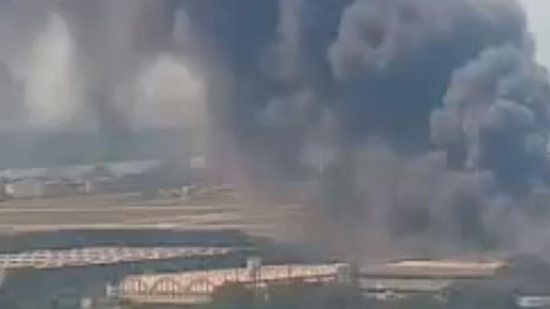 Incêndio atinge Aeroporto no Rio de Janeiro, o Galeão - Reprodução/ Centro de Operações do Rio
