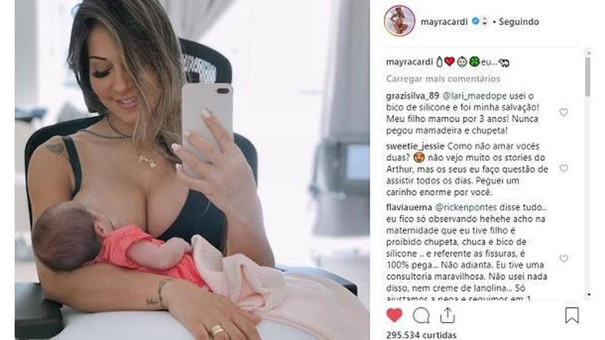 Mayra ainda não mostrou o rosto da filha nas redes sociais. - Reprodução Instagram / @mayracardi