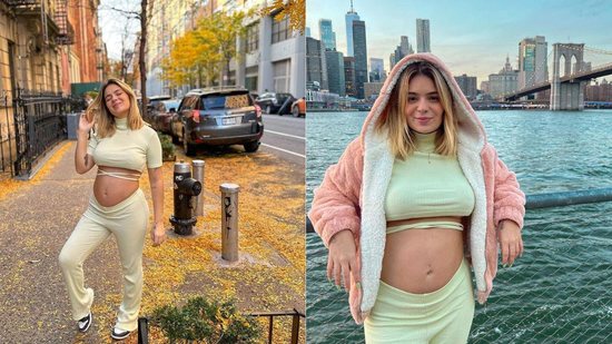 Viih Tube no início da gravidez e agora, após engordar 12 kg - Reprodução/Instagram @viihtube