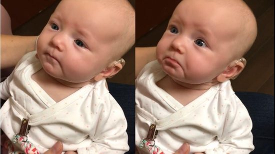 De arrepiar! Vídeo mostra bebê com deficiência auditiva ouvindo os pais pela primeira vez - reprodução Youtube