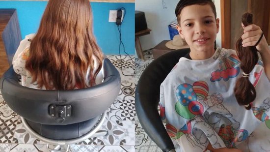 Menino deixa de cortar cabelo para doar a crianças com câncer - Reprodução/Arquivo Pessoal