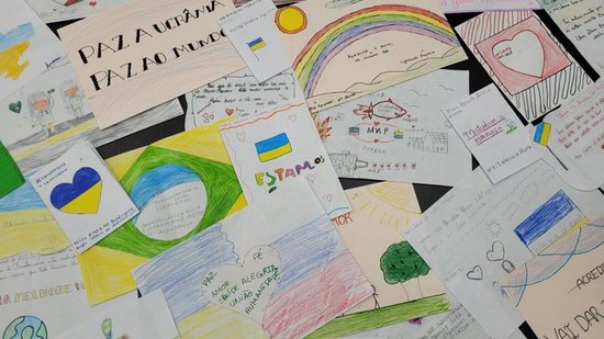 Empatia! Crianças brasileiras enviam 250 cartas de esperança para ucranianos - Reprodução/ Prefeitura São José dos Campos