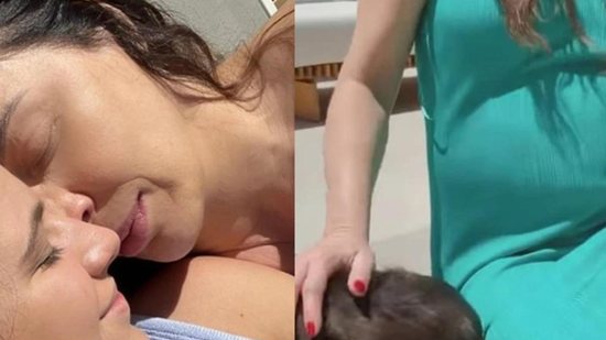 Grávida, Claudia Raia mostra evolução da barriga em dia de sol com a família - Reprodução/Instagram