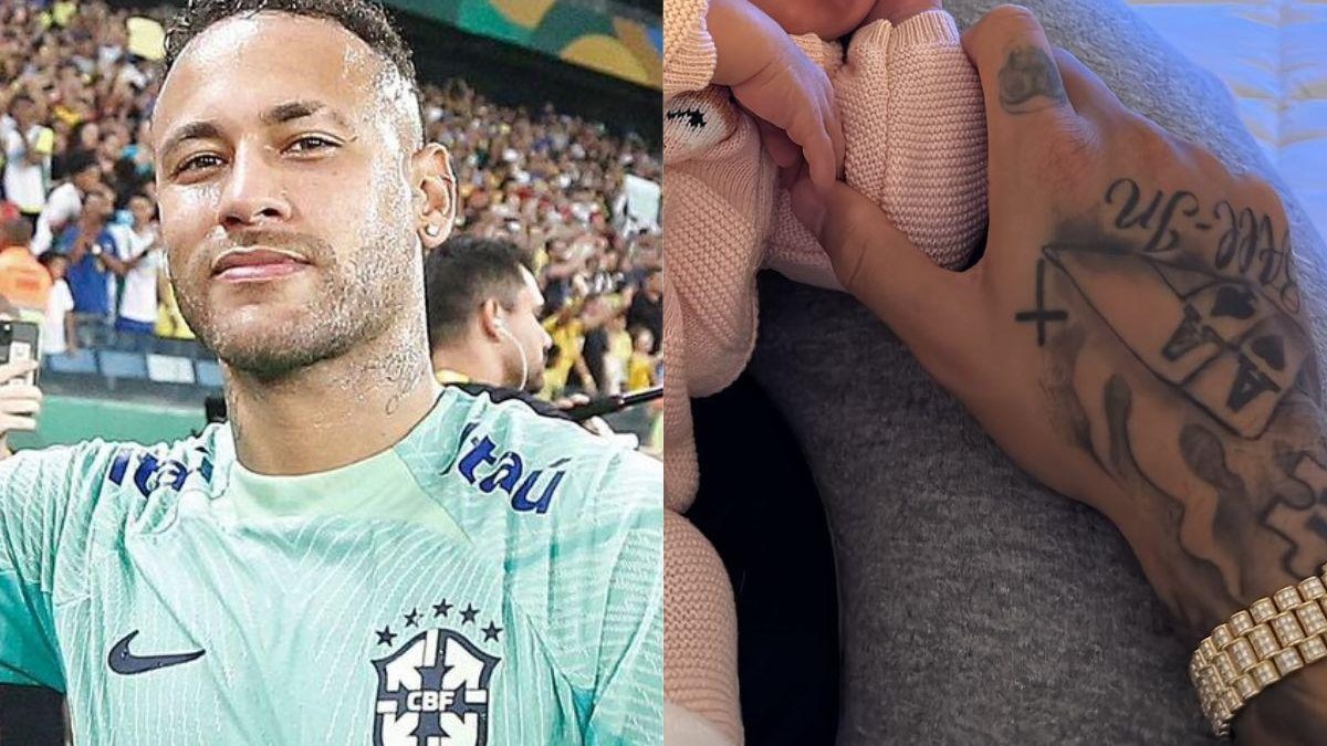 Após sofrer grave lesão em partida pela Seleção Brasileira, Neymar voltou ao Brasil e publicou foto inédita com Mavie, sua filha com Bruna Biancardi - Reprodução/Instagram
