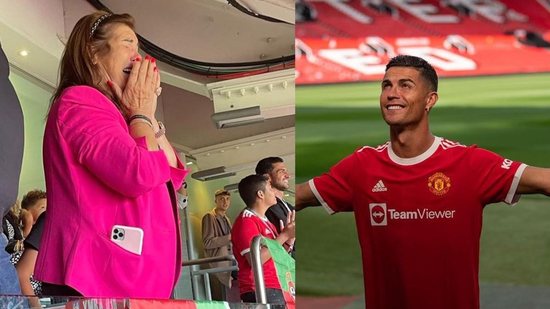 Cristiano Ronaldo fez a reestreia pelo Manchester United neste sábado e teve a presença da mãe no estádio - reprodução/Instagram/@cristiano