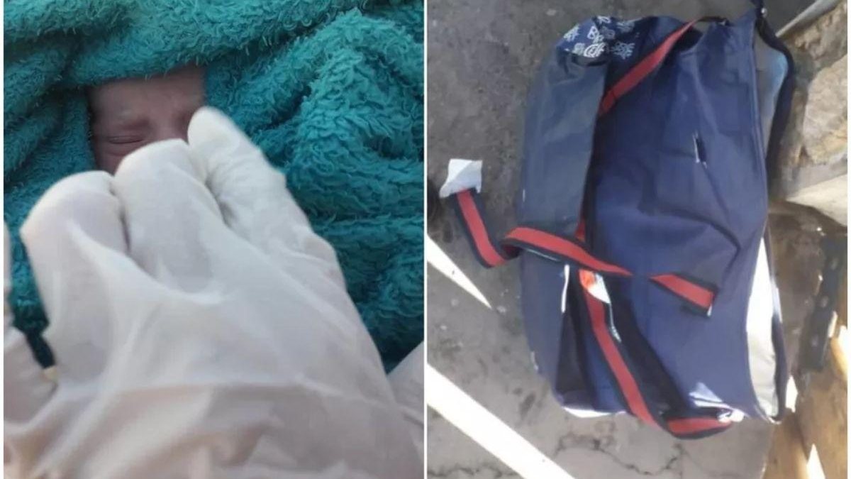 Uma pessoa ouviu o choro da bebê de dentro da bolsa térmica e chamou as autoridades para o resgate - Érika Almeida
