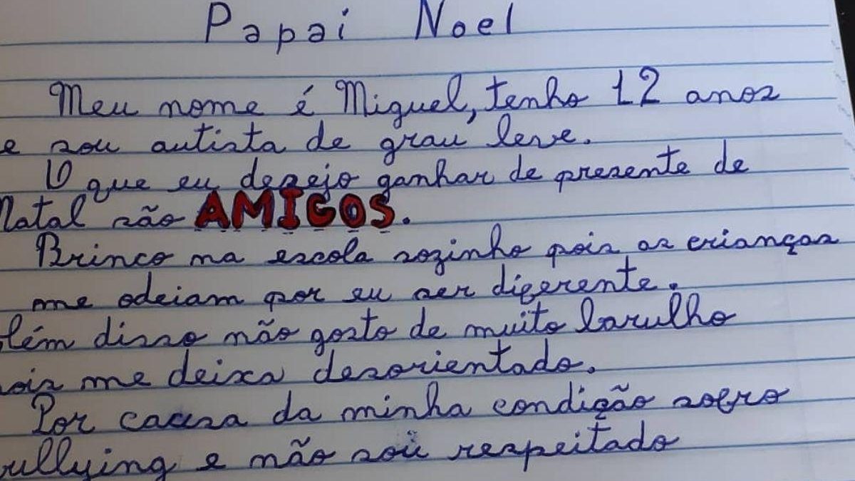 Carta de Miguel viralizou na internet (Foto: Reprodução Instagram @