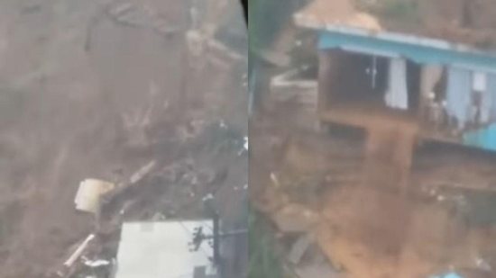 A árvore caiu e destruiu parte da casa em Petrópolis - Reprodução/Instagram @midianinja