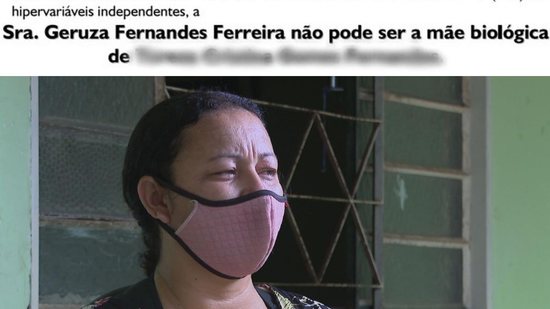 Teste negando a relação biológica entre Geruza e a filha - Reprodução TV Globo