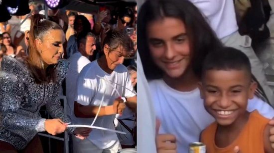 Imagem Vídeo: Filho de Ivete Sangalo desce de trio elétrico para atender fã mirim