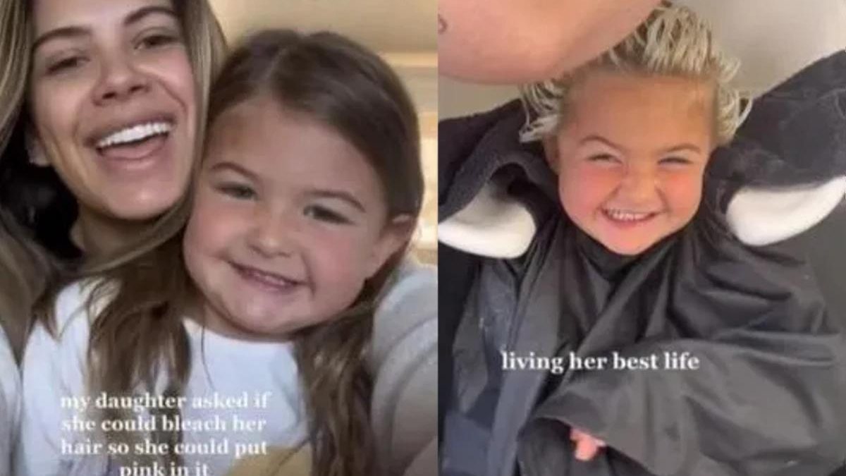 A mãe levou a menina para tingir o cabelo e recebeu críticas - Reprodução/ Instagram
