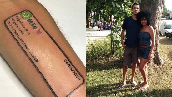 O filho fez tatuagem com a última mensagem da mãe - Reprodução/ Instagram