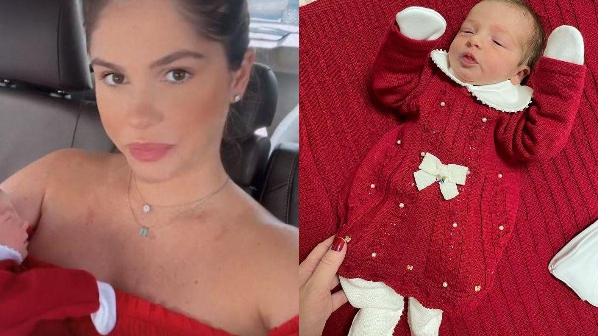 Bárbara Evans sai de maternidade com a filha recém-nascida - Reprodução/Instagram @barbaraevans22