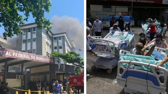  Um incêndio atingiu o Hospital Federal de Bonsucesso, na Zona Norte do Rio de Janeiro (Foto: Reprodução / 