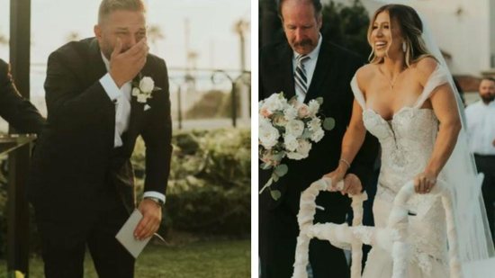 A noiva deixou a todos emocionados no casamento - Reprodução / Instagram / @chelsiehill
