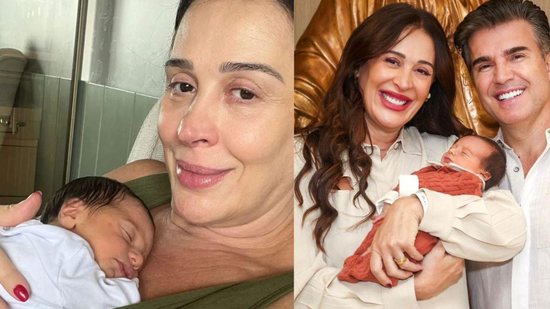 Claudia Raia aparece em novas fotos ao lado do filho recém-nascido: ”Bico gostoso” - Reprodução/Instagram