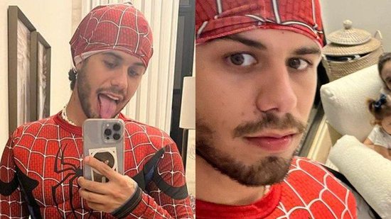 Zé Felipe diverte a família com fantasia do Homem-Aranha - Reprodução/Instagram