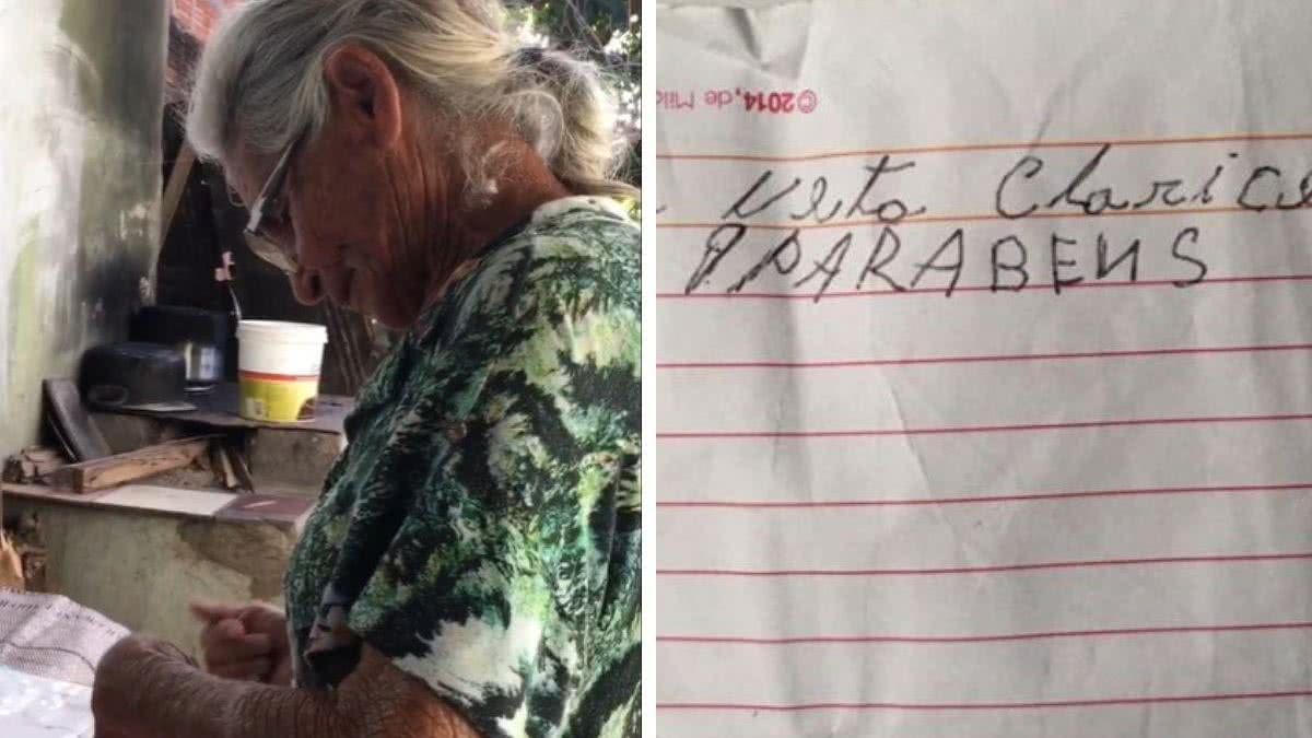 Ela se emocionou a escrever o bilhete para a neta (Foto: Reprodução / Instagram @