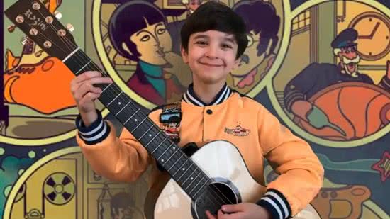 Gustavo Saldanha, de 7 anos, é apaixonado pelos Beatles (Reprodução/Instagram @gustavosaldanhaofficial)