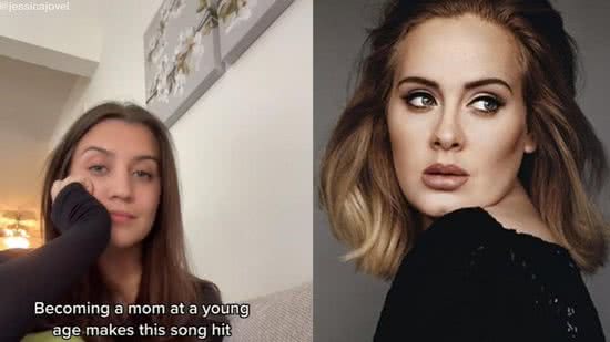 A mãe de 20 anos publicou um TikTok para mostrar a relação com a nova canção de Adele - Reprodução TikTok