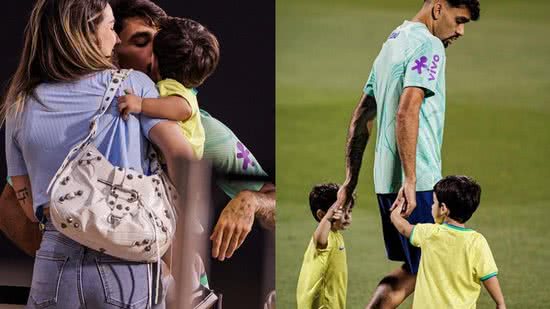 Lucas Paquetá foi liberado para abraçar o filho que chorava na arquibancada - Reprodução/Instagram/@lucaspaqueta