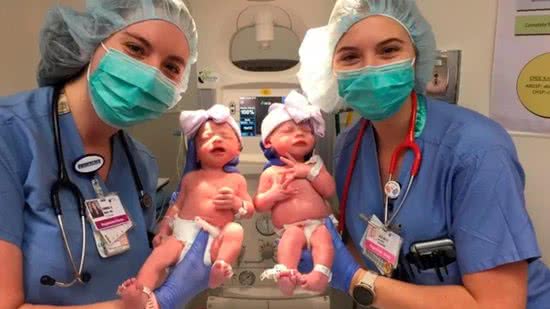 Enfermeira Emma com bebê recém-nascida de mesmo nome - Reprodução/Rose Medical Center