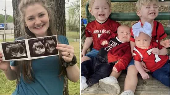 Mãe revela que engravidou de gêmeos duas vezes seguidas - Reprodução/ Kenndy Media