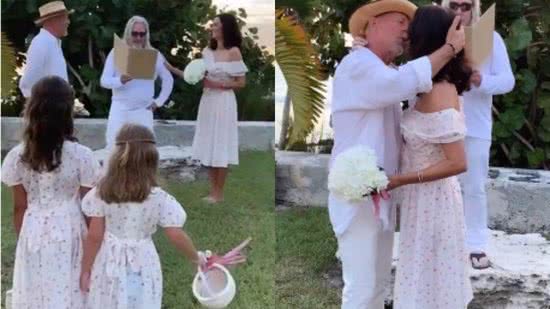 Bruce Willis e a esposa renovaram os votos de casamento - Reprodução/Instagram