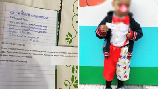 Criança negra é fantasiada de macaco em escola municipal de São Paulo Foto: Arquivo pessoal