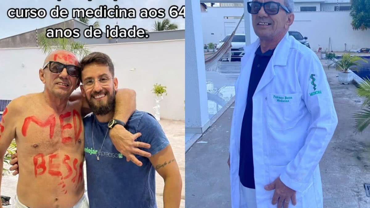 Imagem Vídeo: Pai realiza sonho de cursar medicina aos 64 anos e viraliza