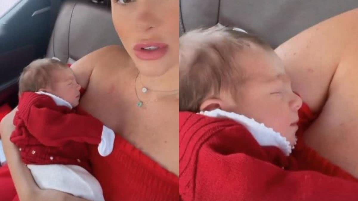 Bárbara Evans compartilha relato sincero sobre amamentação dois dias após nascimento da filha - reprodução Instagram