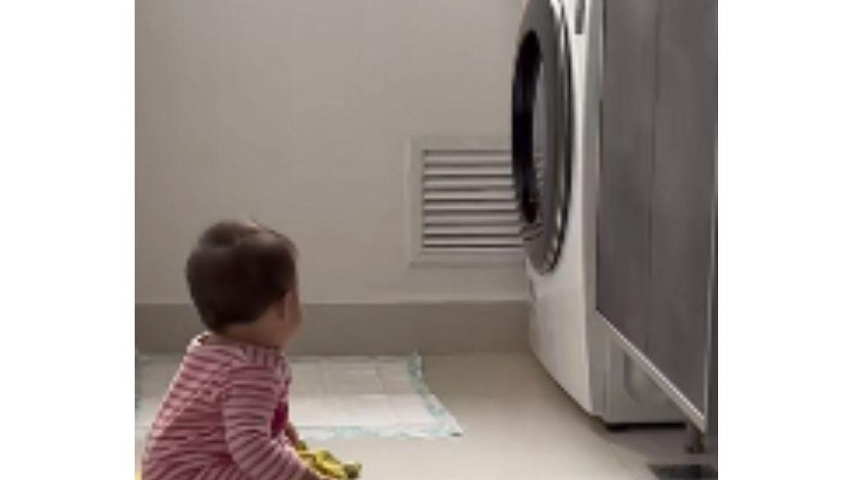 Bebê vendo máquina de lavar - Reprodução/ TikTok
