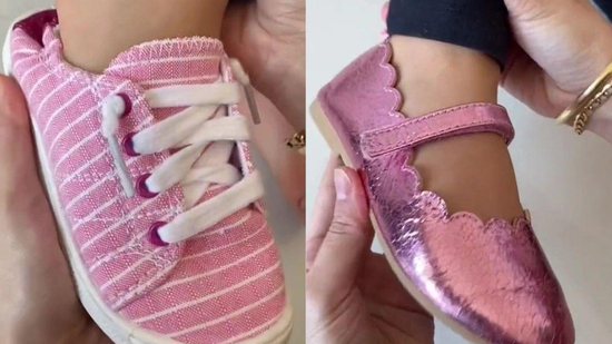 Mãe revela truque para comprar sapato - Reprodução/ Tik Tik