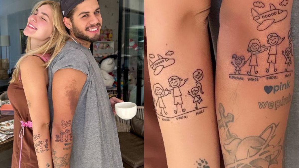 A influenciadora e o marido fizeram uma tatuagem em homenagem à família deles - Reprodução/Instagram